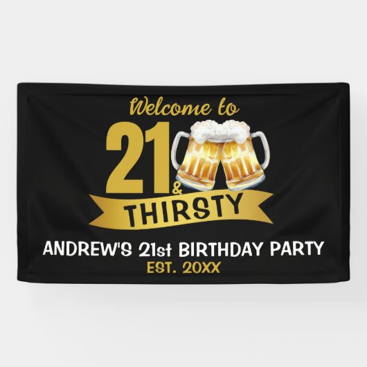 21 & THIRSTY-21ST BIRTHDAY  SPANDOEK (Horizontaal)