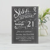 21 Uitnodiging tot feestdag Chalkboard Rustic (Staand voorkant)