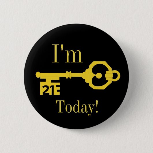 21 Vandaag 21ste verjaardag Party Badge Button (Voorkant)
