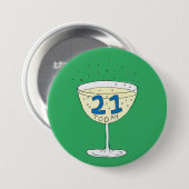 21 Vandaag pin badge Groen 21e verjaardagsfeestje Ronde Button 7,6 Cm (Voorkant /achterkant)