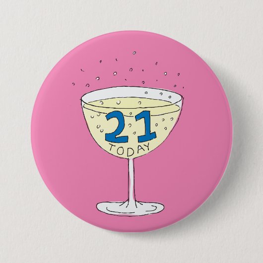 21 Vandaag speld badge 21st verjaardagsfeest Ronde Button 7,6 Cm (Voorkant)