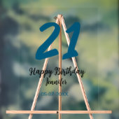 21 Verjaardag Bold Blauw Letter Simple Minimal Acryl Bord (Neutraal)