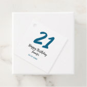 21 Verjaardag Bold Blauw Letter Simple Minimal Bedankjes Labels (In situ)