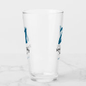 21 Verjaardag Bold Blauw Letter Simple Minimal Glas (Links)