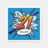 21 Verjaardag Leuk Retro Stripboek Servet (Voorkant)