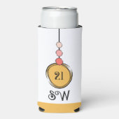 21 verjaardag voeg initialen toe elke leeftijd ora seltzer blikjeskoeler (Seltzer Voorkant)