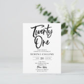 21 Verjaardagsborstel kalligrafie Briefkaart (Staand voorkant)