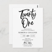 21 Verjaardagsborstel kalligrafie Briefkaart (Voorkant / Achterkant)