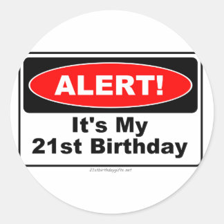 21 Verjaardagscadeaus ALERT! Het is mijn 21ste ver Ronde Sticker