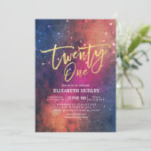 21 Verjaardagsfeest Galaxy Ster Nevel Sterrenbeeld Kaart (Staand voorkant)