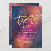 21 Verjaardagsfeest Galaxy Ster Nevel Sterrenbeeld Kaart (Voorkant / Achterkant)