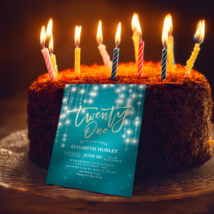 21 Verjaardagsfeest Turkse Glitter Sliert Lichtjes Kaart