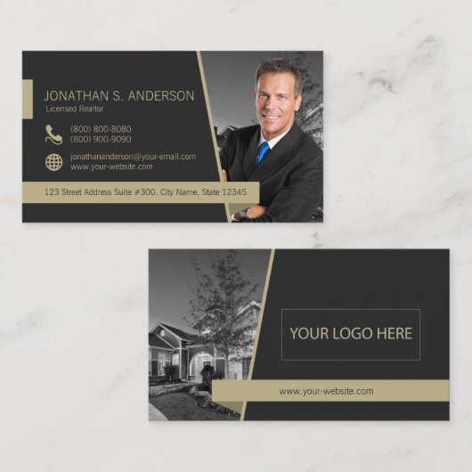 21 Visitekaartje zwart goud in 19023 (Voorkant / Achterkant)