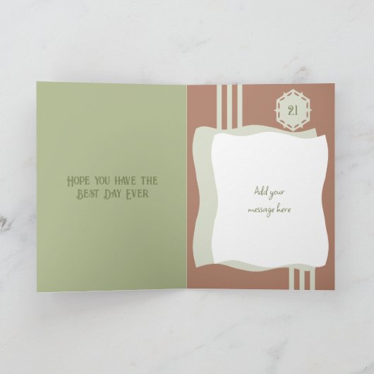 21 voeg vandaag foto toe met de naam brown green j kaart (Binnen)