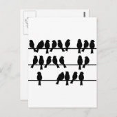21 vogels op een draad briefkaart (Voorkant / Achterkant)