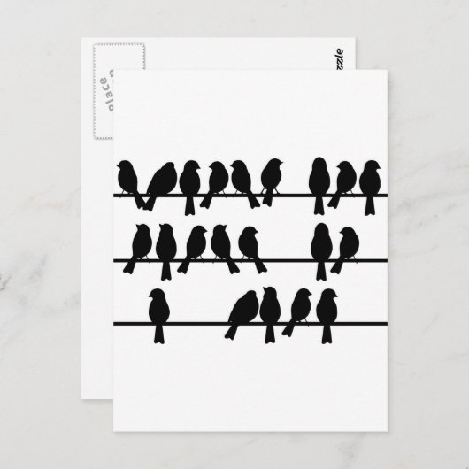 21 vogels op een draad briefkaart (Voorkant / Achterkant)