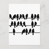 21 vogels op een draad briefkaart (Voorkant)