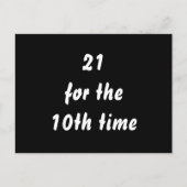 21 voor de 10e keer. 30e verjaardag. Zwart Wit Briefkaart (Voorkant)