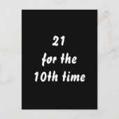 21 voor de 10e keer. 30e verjaardag. Zwart Wit Briefkaart (Voorkant)