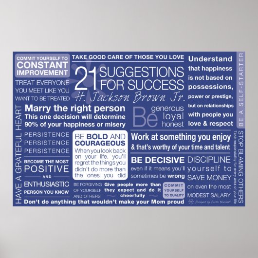 21 Voorstellen voor succes - Blauw Poster (Voorkant)
