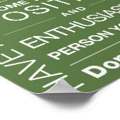 21 Voorstellen voor succes - groen Poster (Hoek)