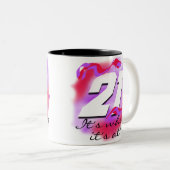 21 Waar het is Tweekleurige Koffiemok (Voorkant rechts)