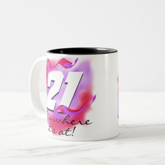 21 Waar het is Tweekleurige Koffiemok (Voorkant links)