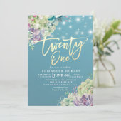 21 Waterverf van 21-jarige partijen Kaart (Staand voorkant)