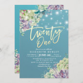 21 Waterverf van 21-jarige partijen Kaart (Voorkant / Achterkant)