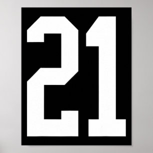 #21 Wit Nummer 21 Sport Fan Style Poster
