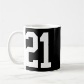 #21 Wit Nummer 21 Sportfan Stijl Halloween Cos Koffiemok (Links)