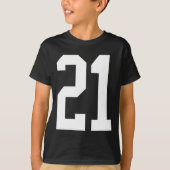 #21 Wit Nummer 21 Sportfan Stijl Halloween Cos T-shirt (Voorkant)