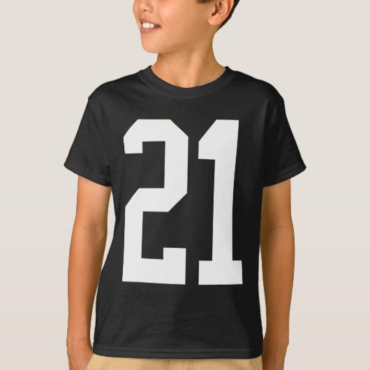 #21 Wit Nummer 21 Sportfan Stijl Halloween Cos T-shirt (Voorkant)