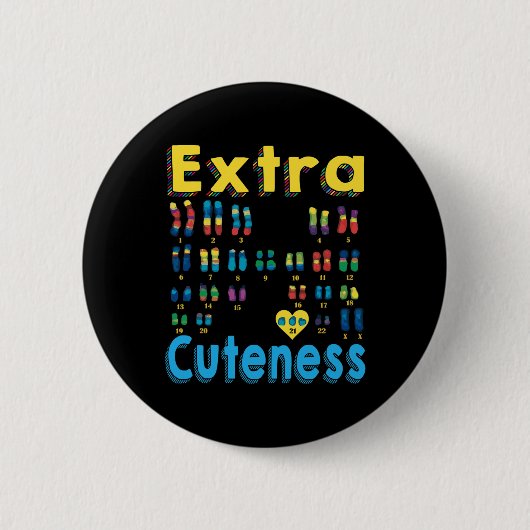 21 xx extra chromosoom meisje wereld down syndroom ronde button 5,7 cm (Voorkant)