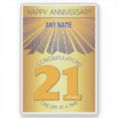 21 Year | Golden Ray 12 Step CUSTOM NAME Sticker (Voorkant)