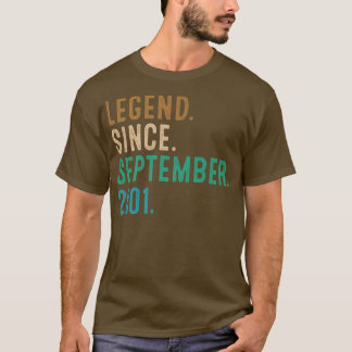 21 Year Old Gift Legend Since September 2001 21st  T-shirt