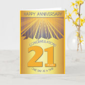 21 Year Sober Anniversary | Golden Ray 12 Step  Kaart (Gele Bloem)