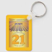 21 Year Sober Anniversary | Golden Ray 12 Step Sleutelhanger (Achterkant)