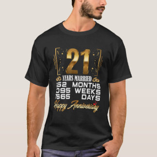 21 Years Married - Funny 21St Wedding Anniversary T-shirt