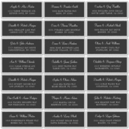 21 Zwarte Adresetiketten voor individueel huwelijk Sticker