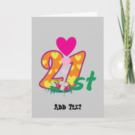 21e, 21 vandaag gepersonaliseerde verjaardag kaart