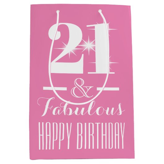 21e 21e pasteelroze medium cadeauzakje (Voorkant)