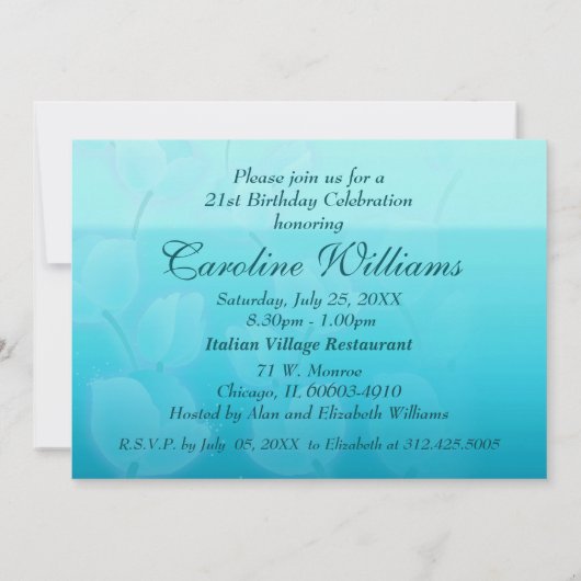 21e Aangepaste uitnodigingen voor thuisdagen (Achterkant)