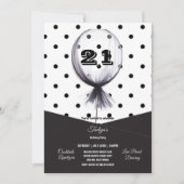 21e ballon van de Zwarte Polka Dots van de Partij  Kaart (Voorkant)