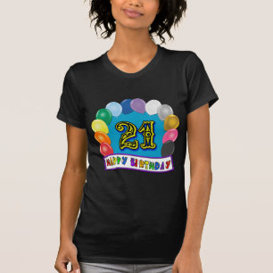 21e Birthday-ballonArch T-Shirt om aan te passen