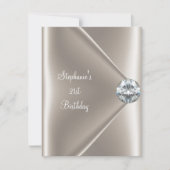 21e Birthday Beige Cream Diamond Jewel 2 Kaart (Voorkant)