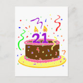 21e Birthday Cake Briefkaart (Voorkant)