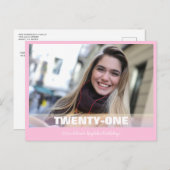 21e Birthday Foto Briefkaart (Voorkant / Achterkant)