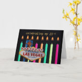 21e BIRTHDAY in Las Vegas Kaart (Gele Bloem)