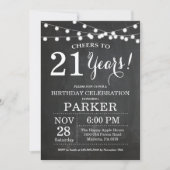 21e Birthday Invitation Chalkboard Kaart (Voorkant)